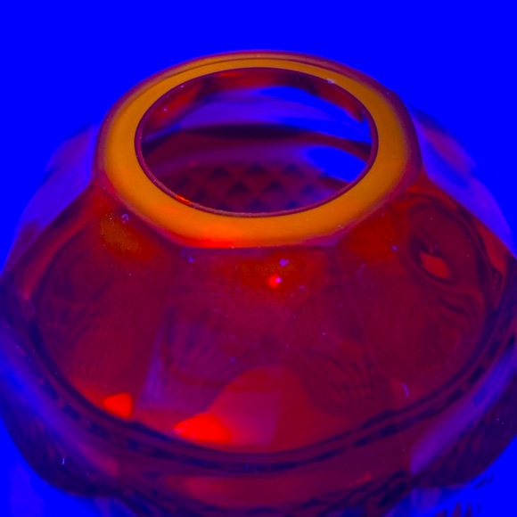 Fairy Lamp Diamond Point Ruby Red With Cadmium Glow - Picture 3 of 9